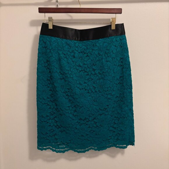 Banana Republic - L'Wren Scott Collection Teal Lace Skirt - Women's Size 4 - Picture 2 of 6